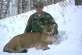 Photo of Jack Ward's 155 lb Alberta Trophy cougar 